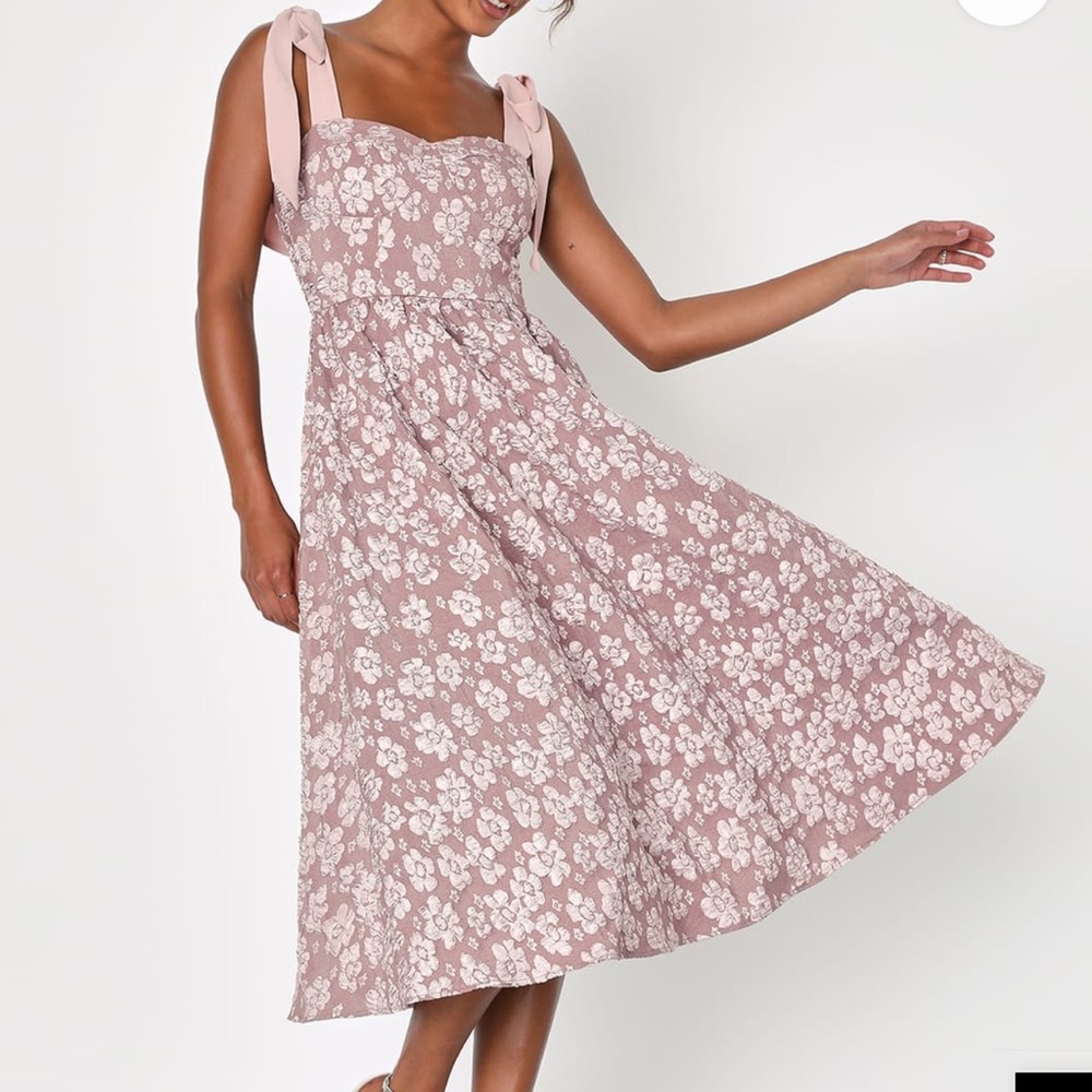 BNWT Lulus Floral Pink Midi Dress